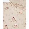 Deer Print Hooded French Terry Dress, Oatmeal Mix - Dresses - 4
