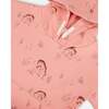 Deer Print Hooded French Terry Dress, Salmon Pink - Dresses - 4