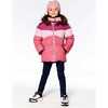 Color-Block Hooded Puffy Jacket, Pink & Plum - Jackets - 2