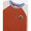 Color-Block Raglan Sleeve Velvet Sweatshirt, Burnt Orange & Blue - Sweatshirts - 4