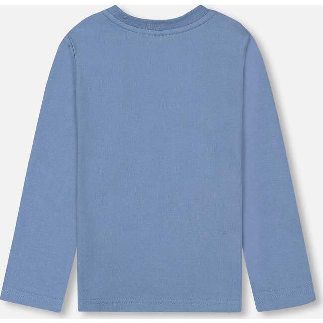Cool Mountain Print Jersey T-Shirt, Antique Blue - T-Shirts - 4