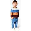 Color-Block Knit Raglan Sweater, Red Wine, Burnt Orange & Oatmeal - Sweaters - 2