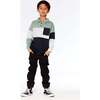 Color-Block Jersey Polo Top, Grey & Sage Green - Polo Shirts - 2