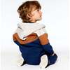 Color-Block Full-Zip Hooded Fleece, Indigo Blue, Brown & Ivory - Sweatshirts - 2