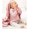 Bear Print Plush Baby Blanket, Mauve - Blankets - 2