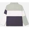 Color-Block Jersey Polo Top, Grey & Sage Green - Polo Shirts - 3
