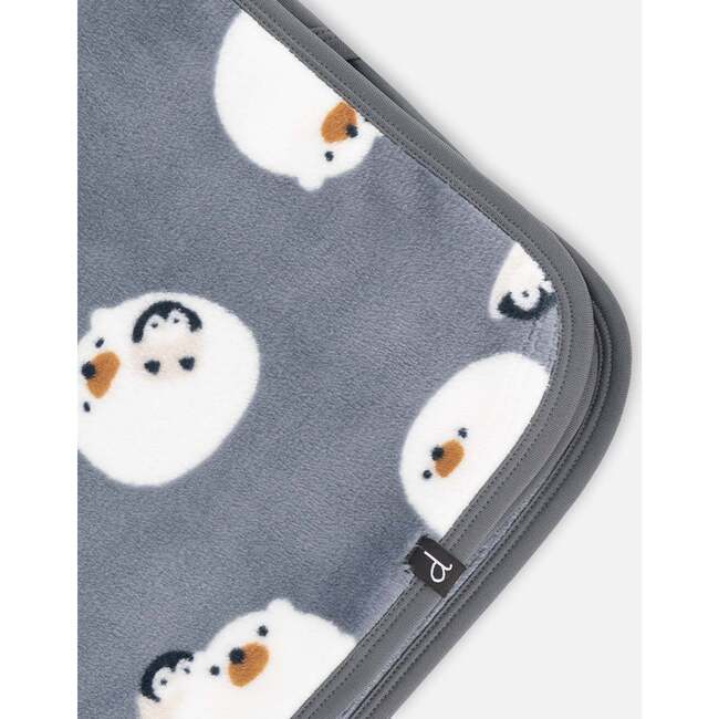 Bear Print Plush Baby Blanket, Blue - Blankets - 3