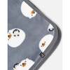 Bear Print Plush Baby Blanket, Blue - Blankets - 3