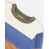 Color-Block Knit Raglan Sweater, Red Wine, Burnt Orange & Oatmeal - Sweaters - 4