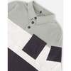 Color-Block Jersey Polo Top, Grey & Sage Green - Polo Shirts - 4