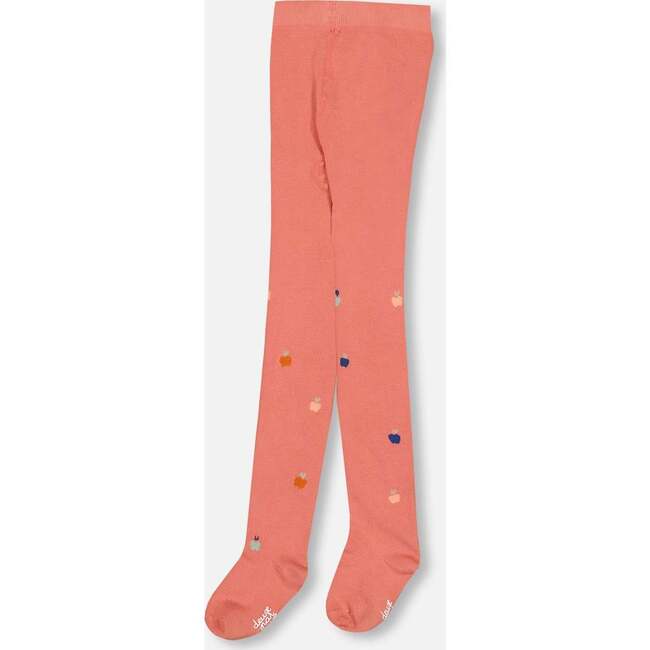 Apple Print Tights, Terra Cotta - Tights - 3