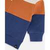 Color-Block Full-Zip Hooded Fleece, Indigo Blue, Brown & Ivory - Sweatshirts - 4