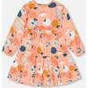 Apple Print Brushed Jersey Long Sleeve Dress, Salmon Pink - Dresses - 3