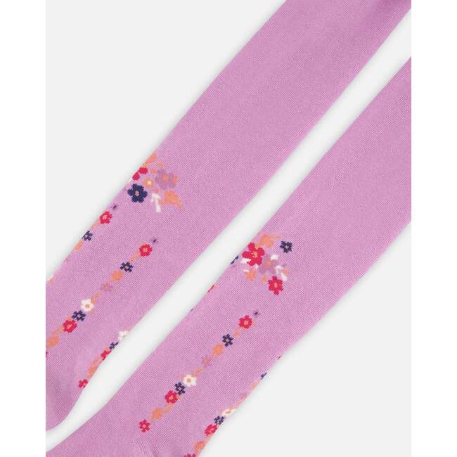 Flowers Print Tights, Lavender - Tights - 4