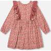 Floral Print Woven Frilled Dress, Dusty Mauve - Dresses - 3