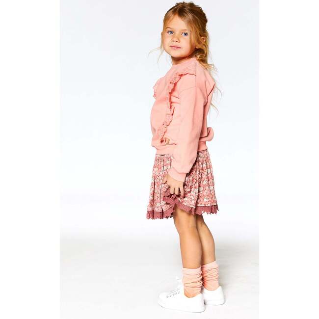 Floral Print Woven Skirt, Dusty Mauve - Skirts - 3