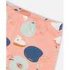 Apple Print Brushed Jersey Leggings, Salmon Pink - Leggings - 5