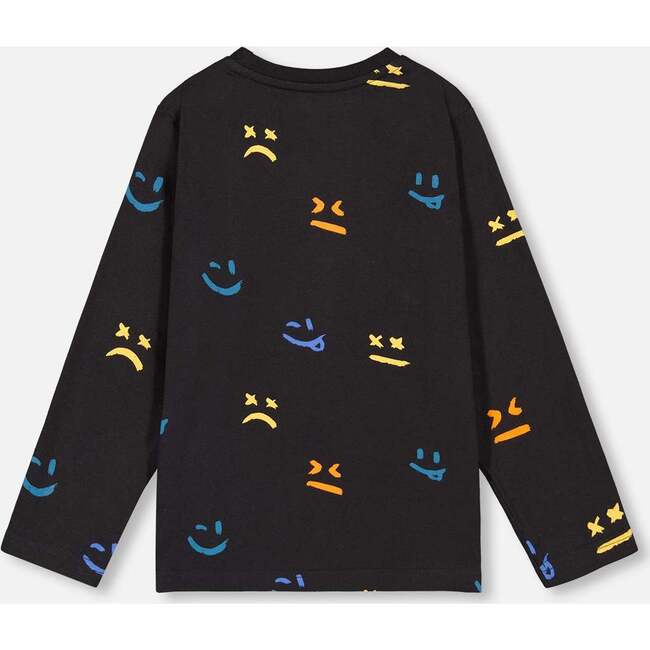All-Over Face Print Jersey T-Shirt, Black Face Print - T-Shirts - 4