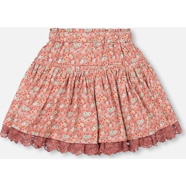Floral Print Woven Skirt, Dusty Mauve - Skirts - 4