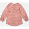 Floral Print Long Sleeve Woven Blouse, Dusty Mauve - Blouses - 3