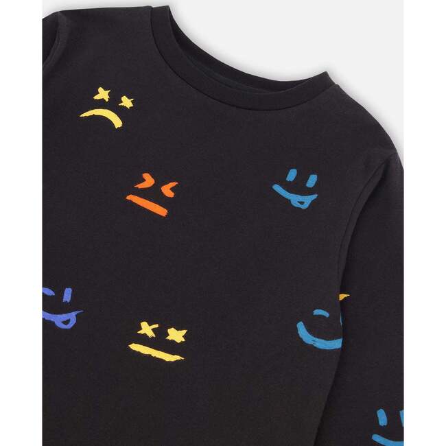 All-Over Face Print Jersey T-Shirt, Black Face Print - T-Shirts - 5