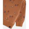 All-Over Chess Pawns Print Fleece Hoodie, Caramel - Sweatshirts - 5