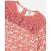 Floral Print Long Sleeve Woven Blouse, Dusty Mauve - Blouses - 4