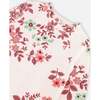 Floral Print Long Sleeve Fleece Dress, Off-White - Dresses - 4