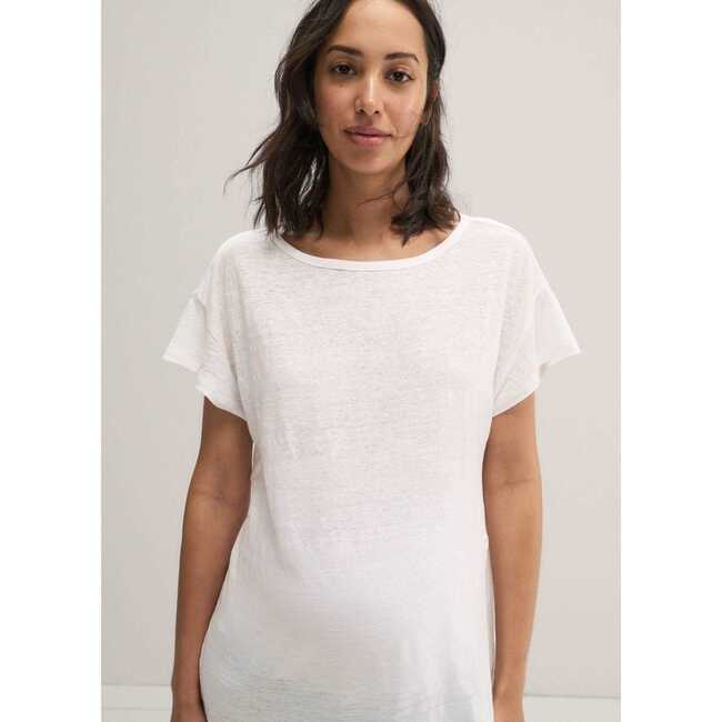 Women's The Everyday Maternity Linen T-Shirt, Heather Grey - T-Shirts - 2