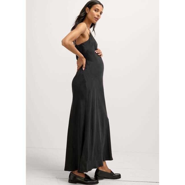 Women's The Ricky Slip Maternity Midi Dress, Black - Dresses - 3