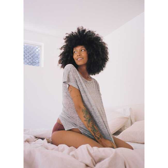 Women's The Everyday Maternity Linen T-Shirt, Heather Grey - T-Shirts - 4