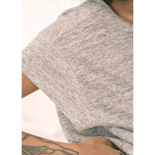 Women's The Everyday Maternity Linen T-Shirt, Heather Grey - T-Shirts - 5