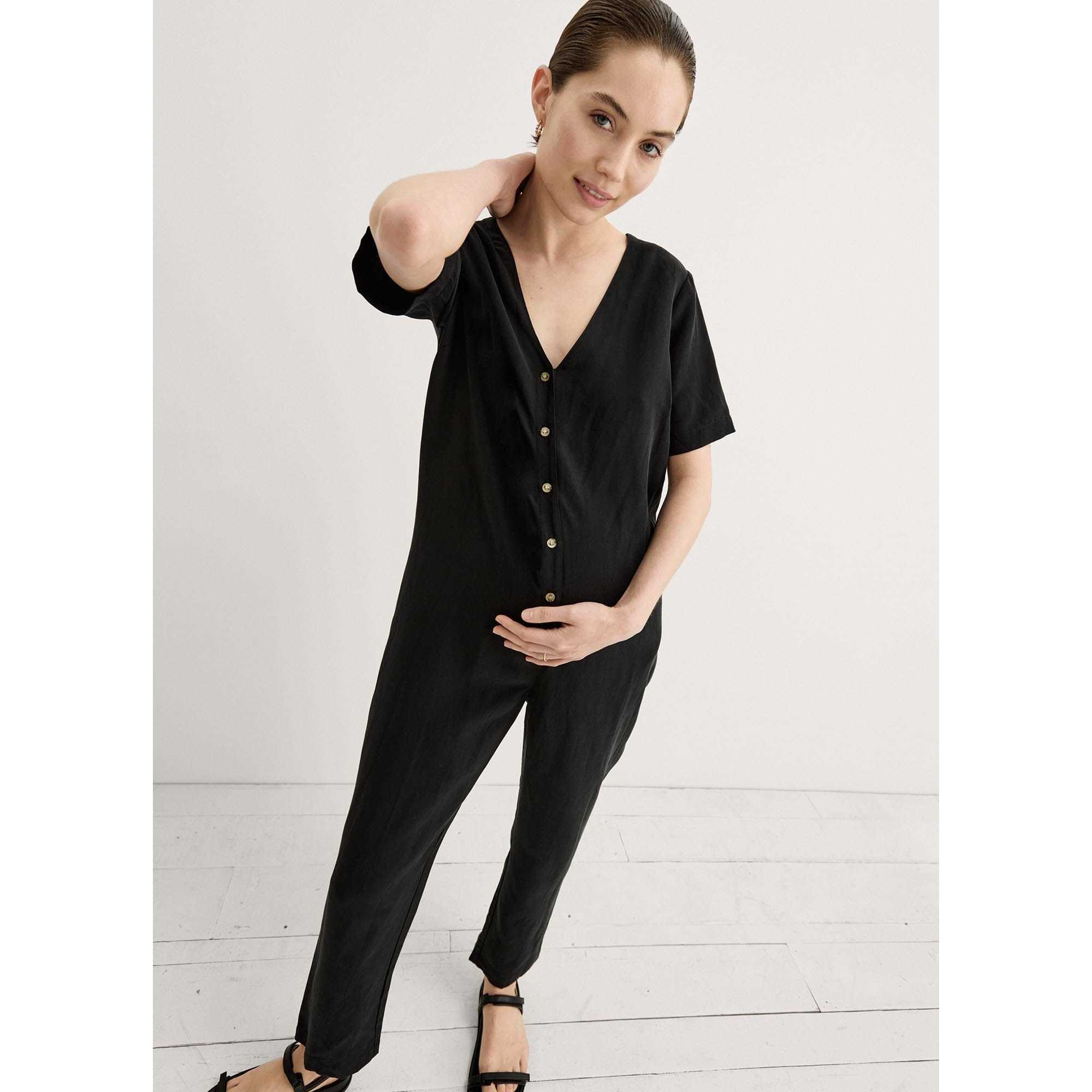 Women's The Noelle Maternity Nursing Friendly Jumpsuit, Black