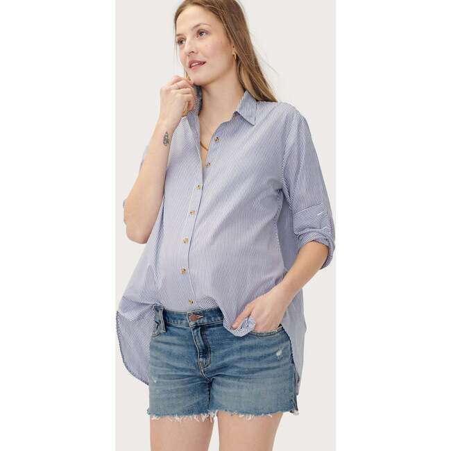 Women's The Under the Bump Cut Off Maternity Short, Indigo - Shorts - 7