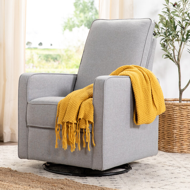 Casey Pillowback Swivel Glider, Misty Grey