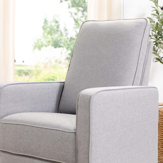 Casey Pillowback Swivel Glider, Misty Grey - Nursery Chairs - 3