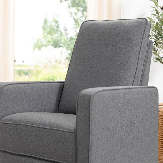 Casey Pillowback Swivel Glider, Shadow Grey - Nursery Chairs - 3
