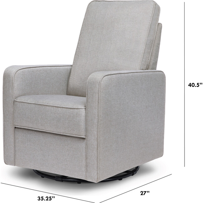 Casey Pillowback Swivel Glider, Misty Grey - Nursery Chairs - 7