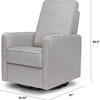 Casey Pillowback Swivel Glider, Misty Grey - Nursery Chairs - 7