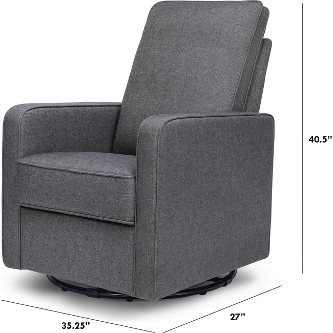 Casey Pillowback Swivel Glider, Shadow Grey - Nursery Chairs - 7