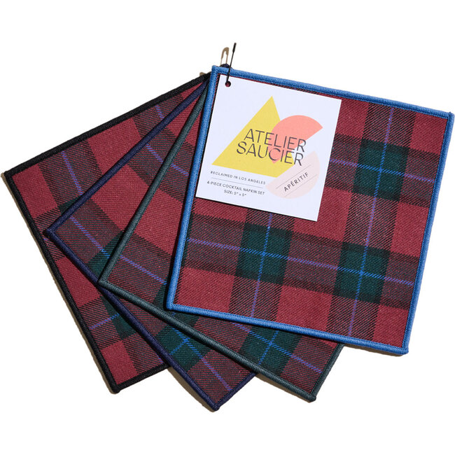 Jubilee Plaid Cocktail Napkins, 4-Piece Set - Tableware - 4