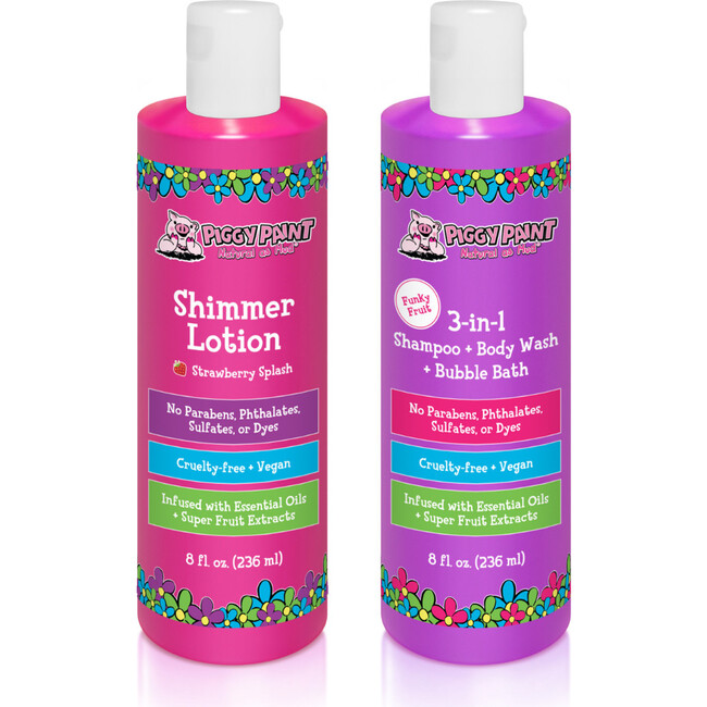 Shimmer Lotion & 3-in-1 Shampoo + Body Wash + Bubble Bath Bundle