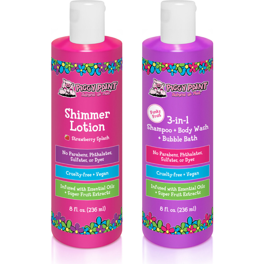 Shimmer Lotion & 3-in-1 Shampoo + Body Wash + Bubble Bath Bundle - Beauty - 1