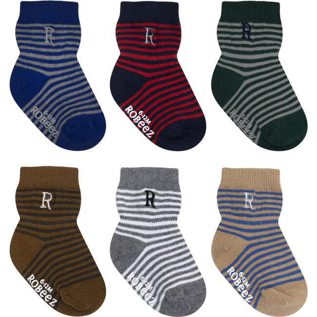 Striped Monograms Socks, Multicolors