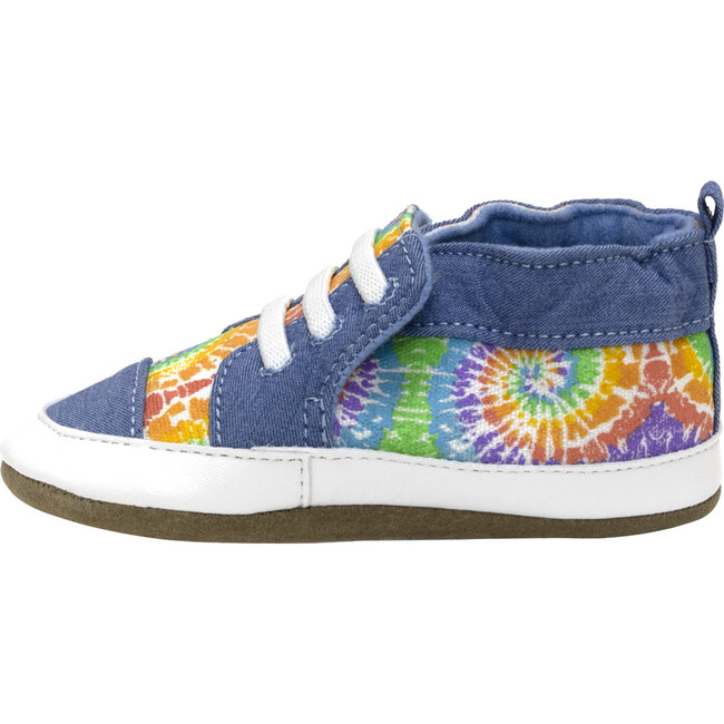 Rainbow Tie-Dye Crib Shoes, Blue - Crib Shoes - 2