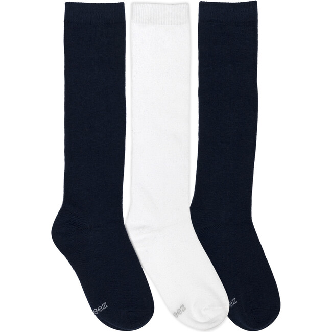 Solid Knee Highs Socks, Navy