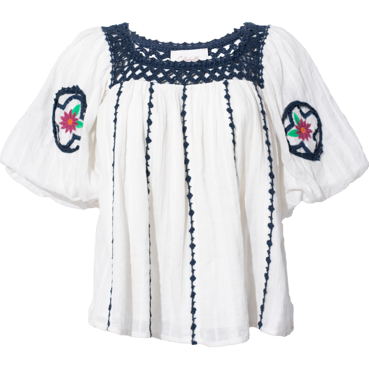 Women's Navi Blouse, White - Blouses - 1