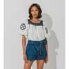 Women's Navi Blouse, White - Blouses - 3