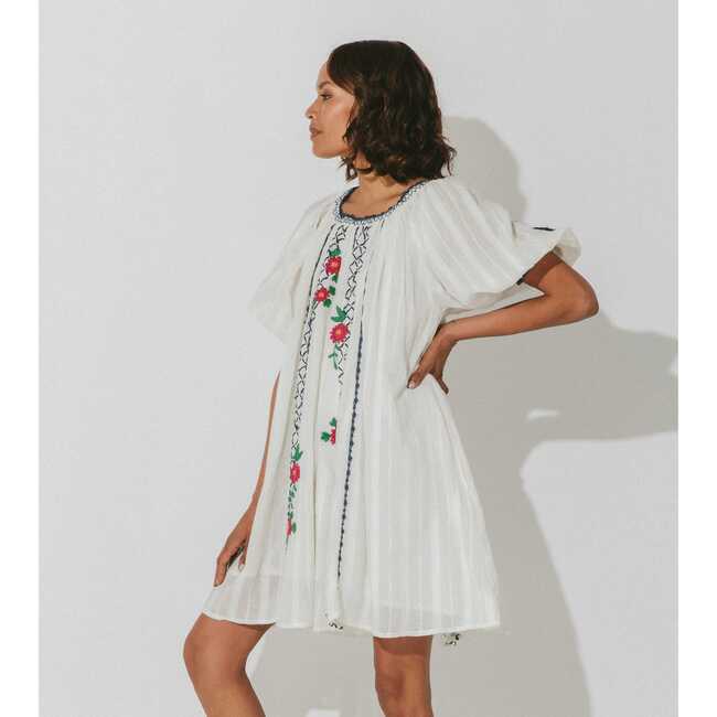 Women's Farida Mini Dress, White - Dresses - 3