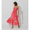 Women's Monaco Midi Dress, Hibiscus - Dresses - 3